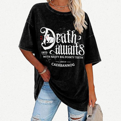 Death Awaits Vintage Distressed T-shirt