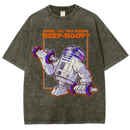 Bro Do You Even Beep-Boop Vintage Distressed T-shirt