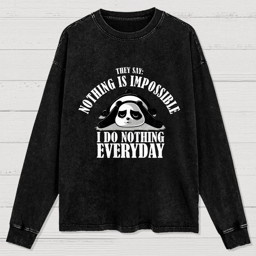 I Do Nothing Everyday Washed Long Sleeve Tee