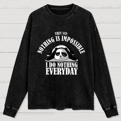 I Do Nothing Everyday Washed Long Sleeve Tee