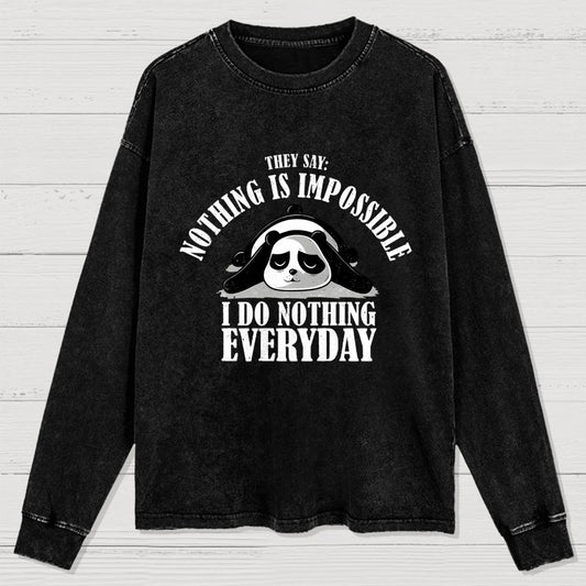 I Do Nothing Everyday Washed Long Sleeve Tee