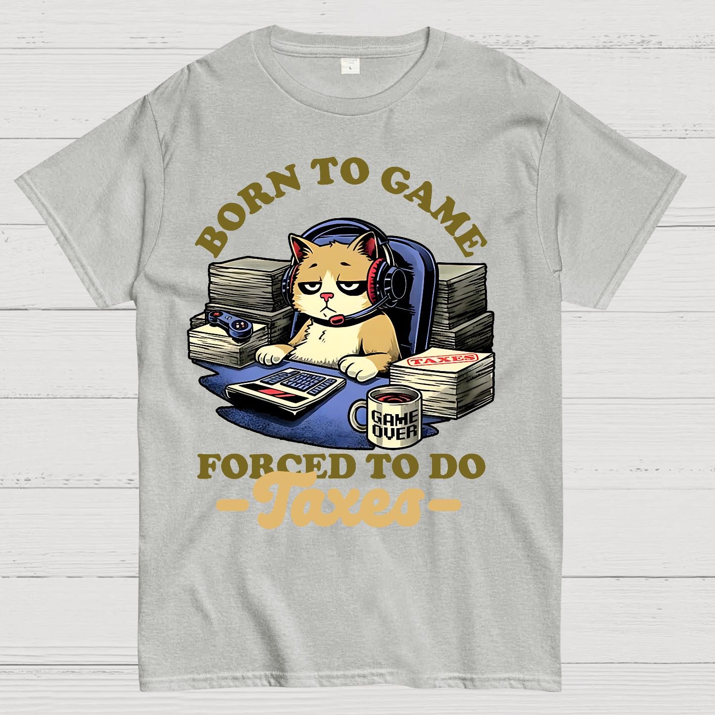 Cat Gamer Taxes Geek T-Shirt