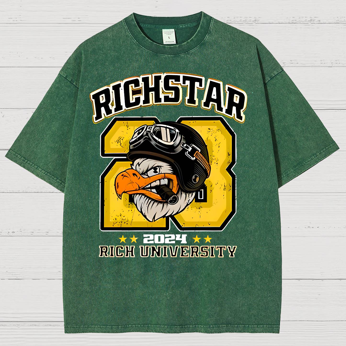 Rich Star Graphic Print Vintage Distressed T-shirt