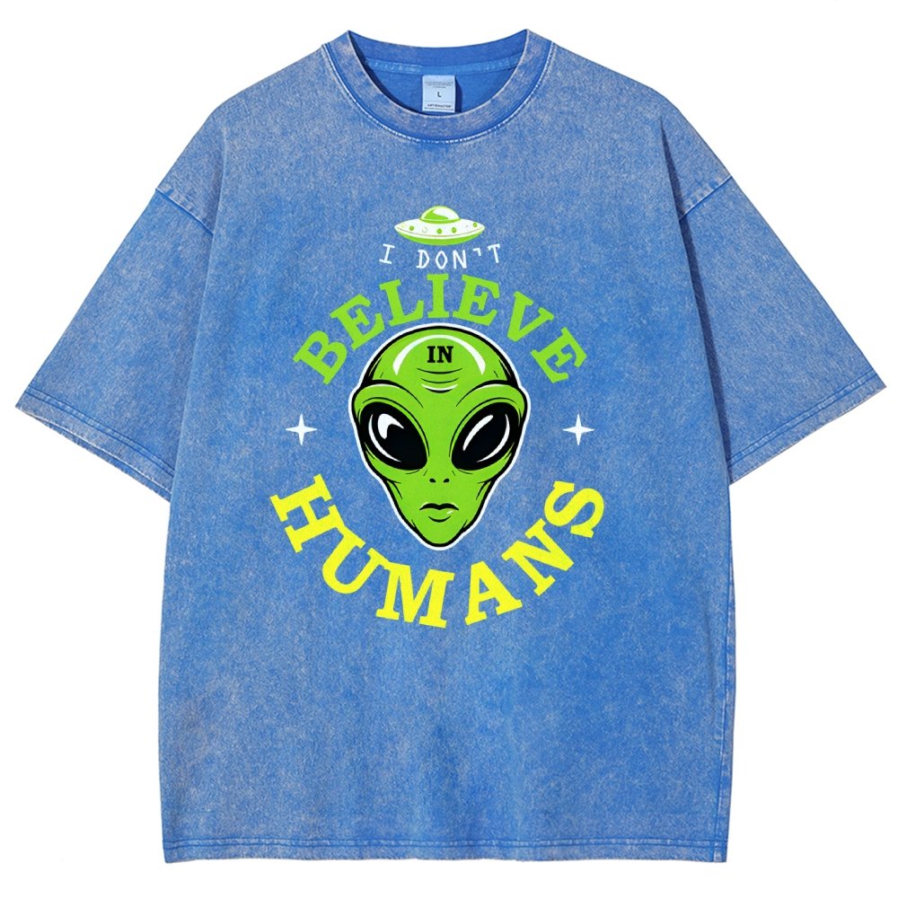 I Don't Believe in Humans Vintage Distressed T-shirt