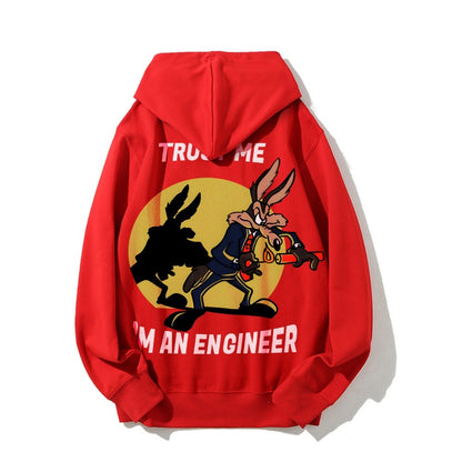 Trust Me I'm An Engineer Printed Back Cotton Hoodie
