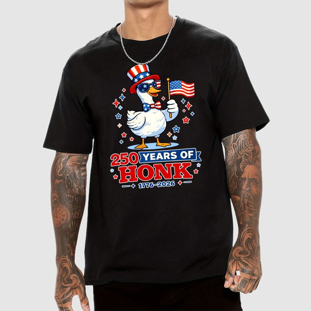 250 Years of Honk , Patriotic Goose Geek T-Shirt