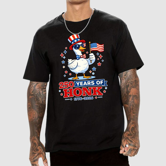250 Years of Honk , Patriotic Goose Geek T-Shirt