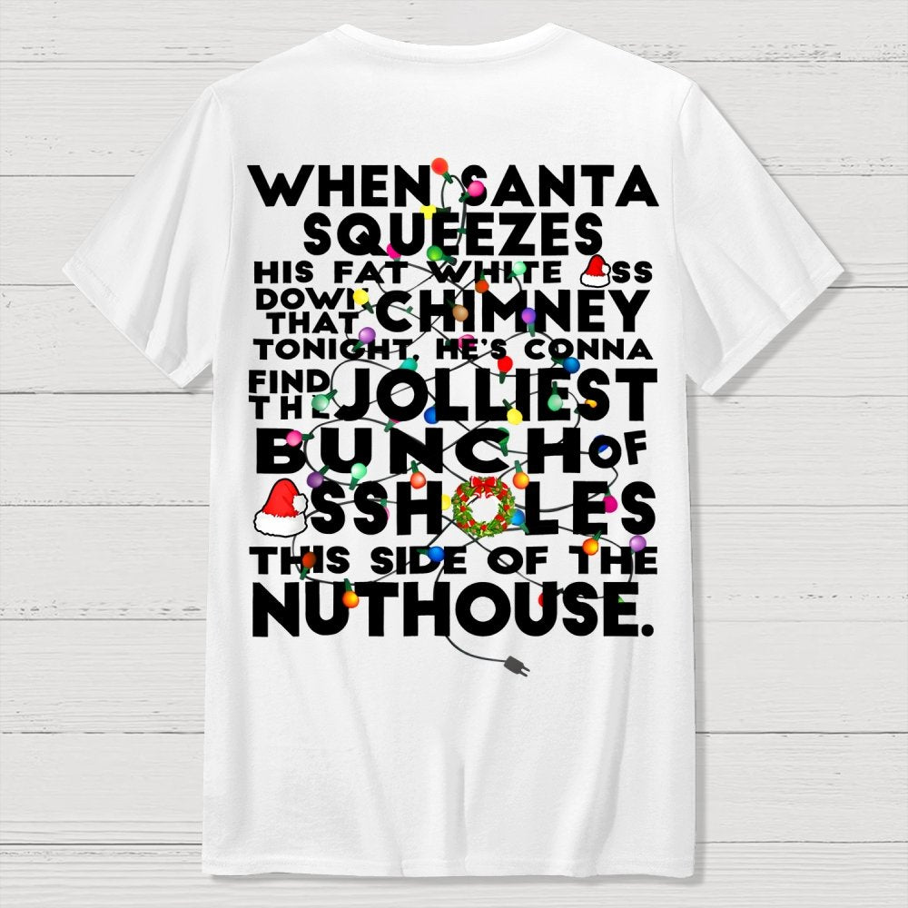 Christmas Vacation Jolliest Bunch Front And Back Printing Geek T-Shirt