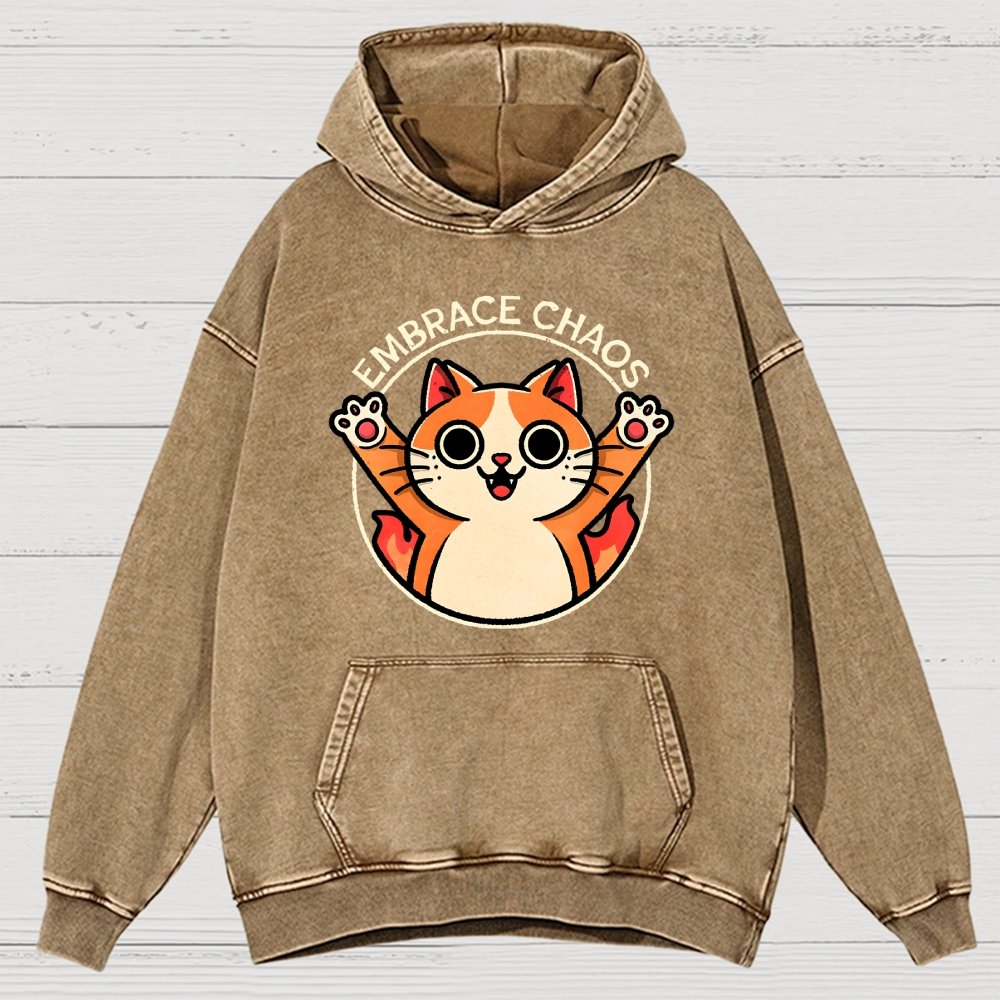 Embrace Chaos Vintage Distressed Hoodie