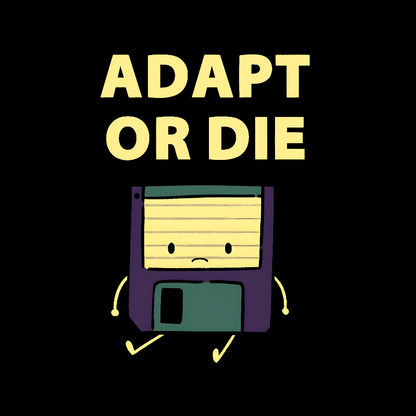 Adapt or Die Floppy Disk Geek T-Shirt