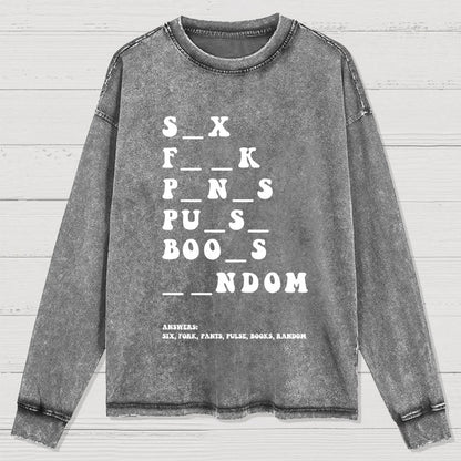 Funny Dirty Word Washed Long Sleeve Tee