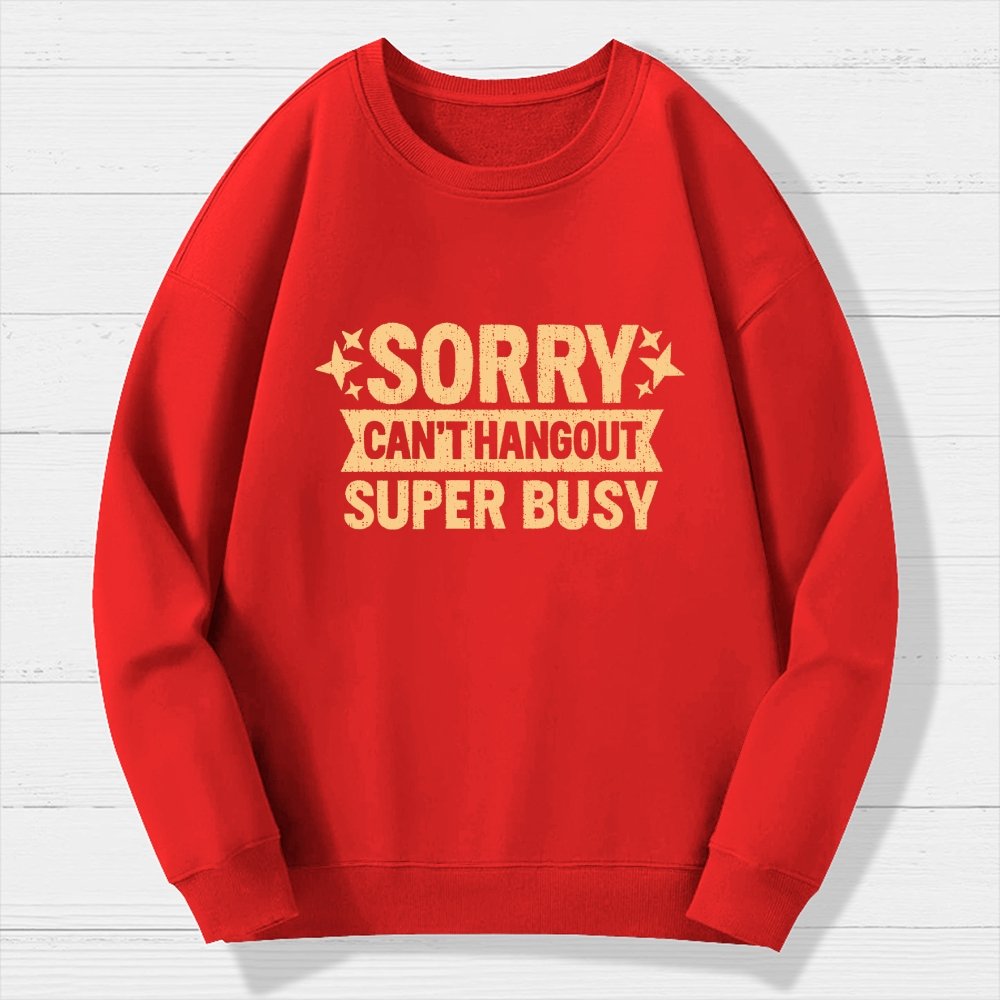 Sorry — Can’T Hang Out — Super Busy Geek Cotton Sweatshirt