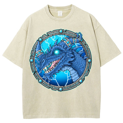 Blue Dragon Vintage Distressed T-shirt