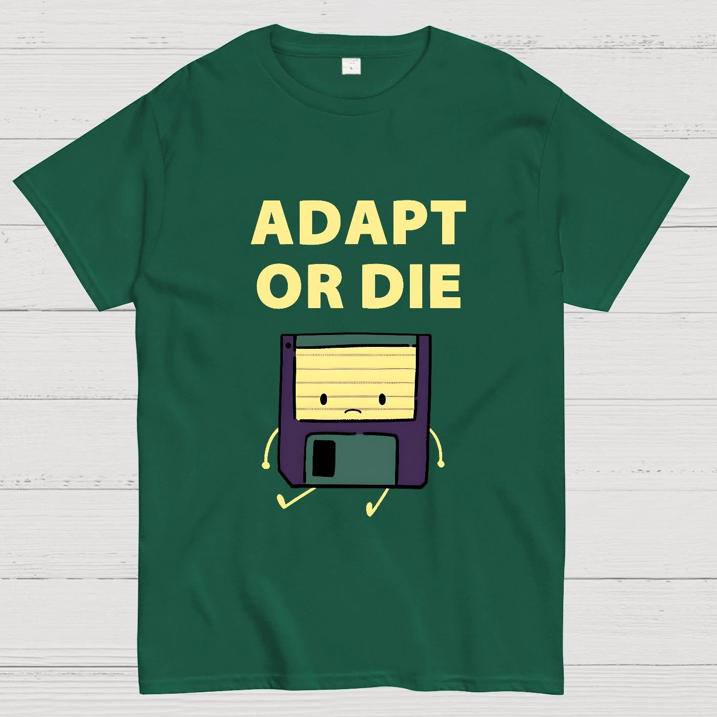 Adapt or Die Floppy Disk Geek T-Shirt