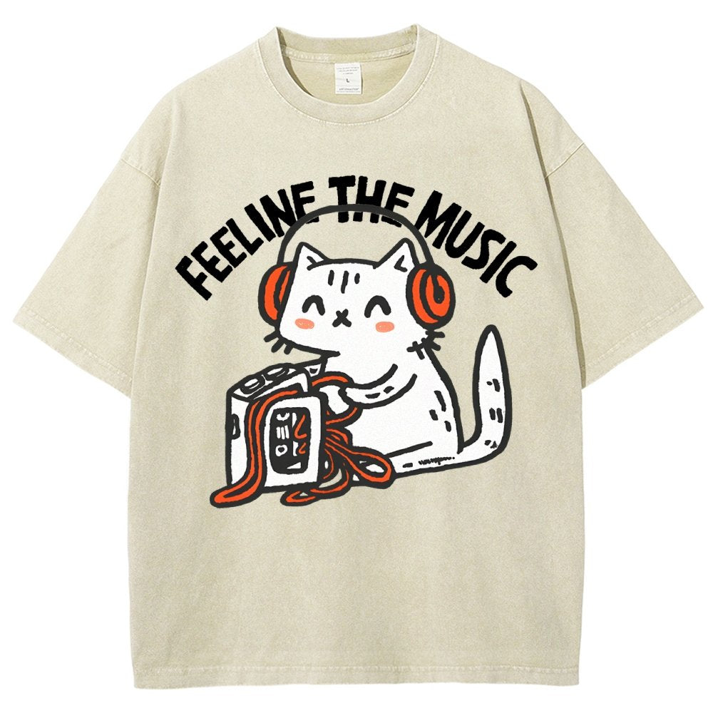 Feeline the Music Vintage Distressed T-shirt