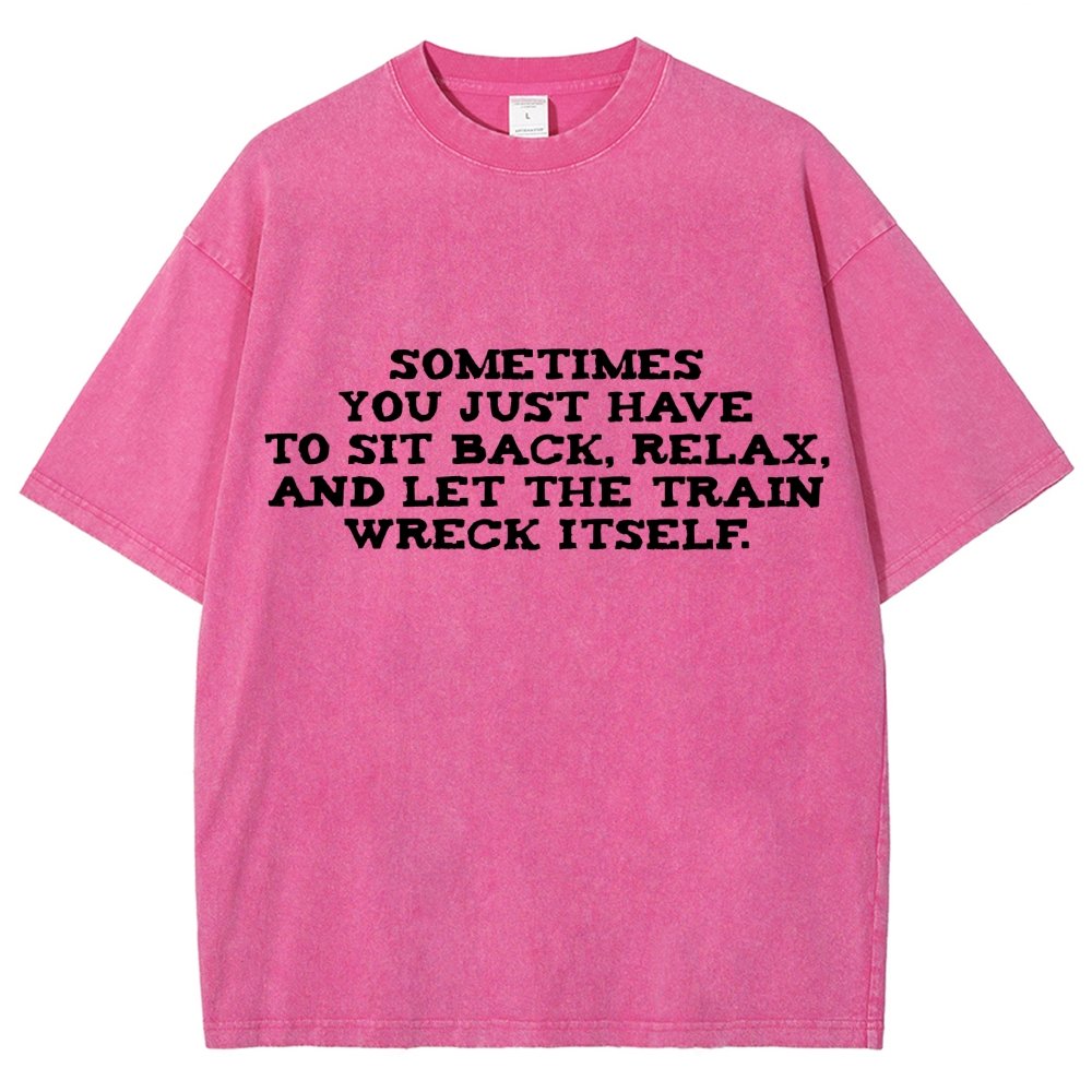Let The Train Wreck Itself Vintage Distressed T-shirt