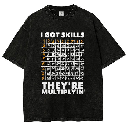Math Got Skills Multiplying Vintage Distressed T-shirt