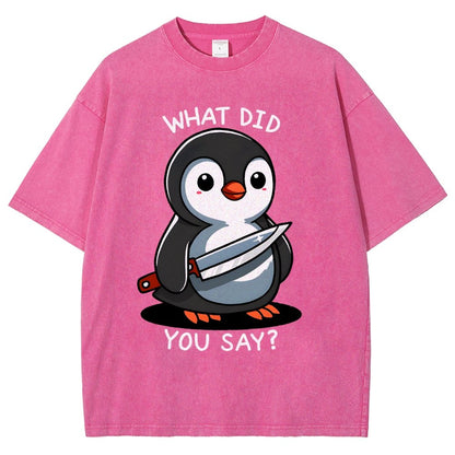 What Did You Say？Vintage Distressed T-shirt