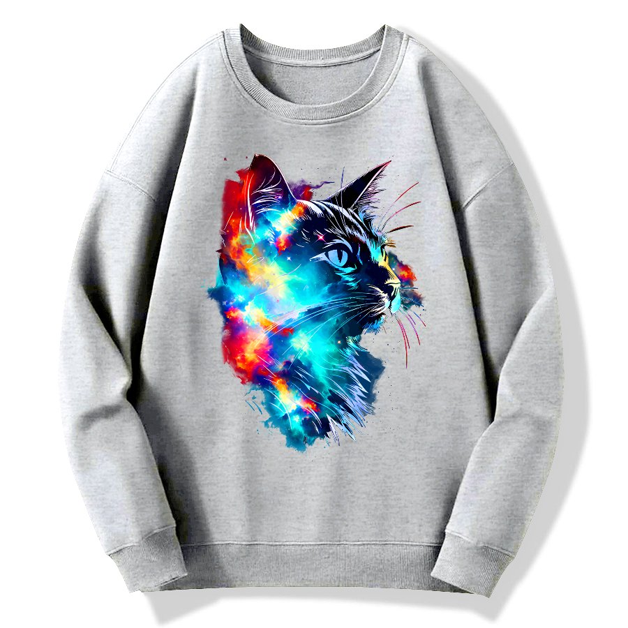 Cosmos cat Cotton Pullover Sweatshirt