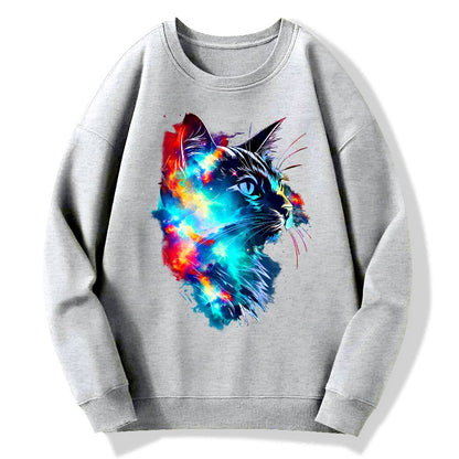 Cosmos cat Cotton Pullover Sweatshirt