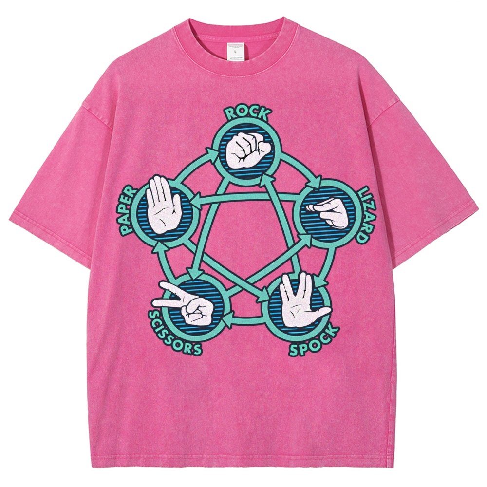 Rock Paper Scissors Lizard Spock Vintage Distressed T-shirt