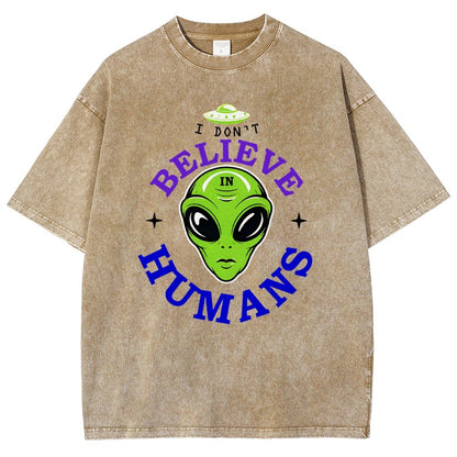 I Don't Believe in Humans Vintage Distressed T-shirt