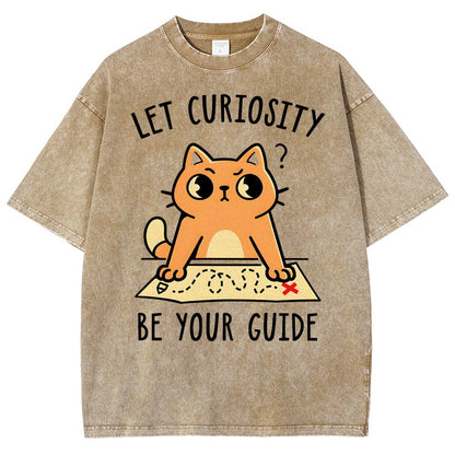 Let Curiosity Be Your Guide Vintage Distressed T-shirt