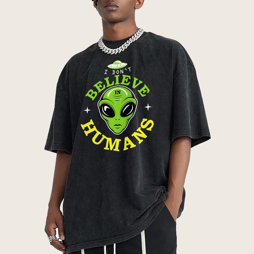 I Don't Believe in Humans Vintage Distressed T-shirt