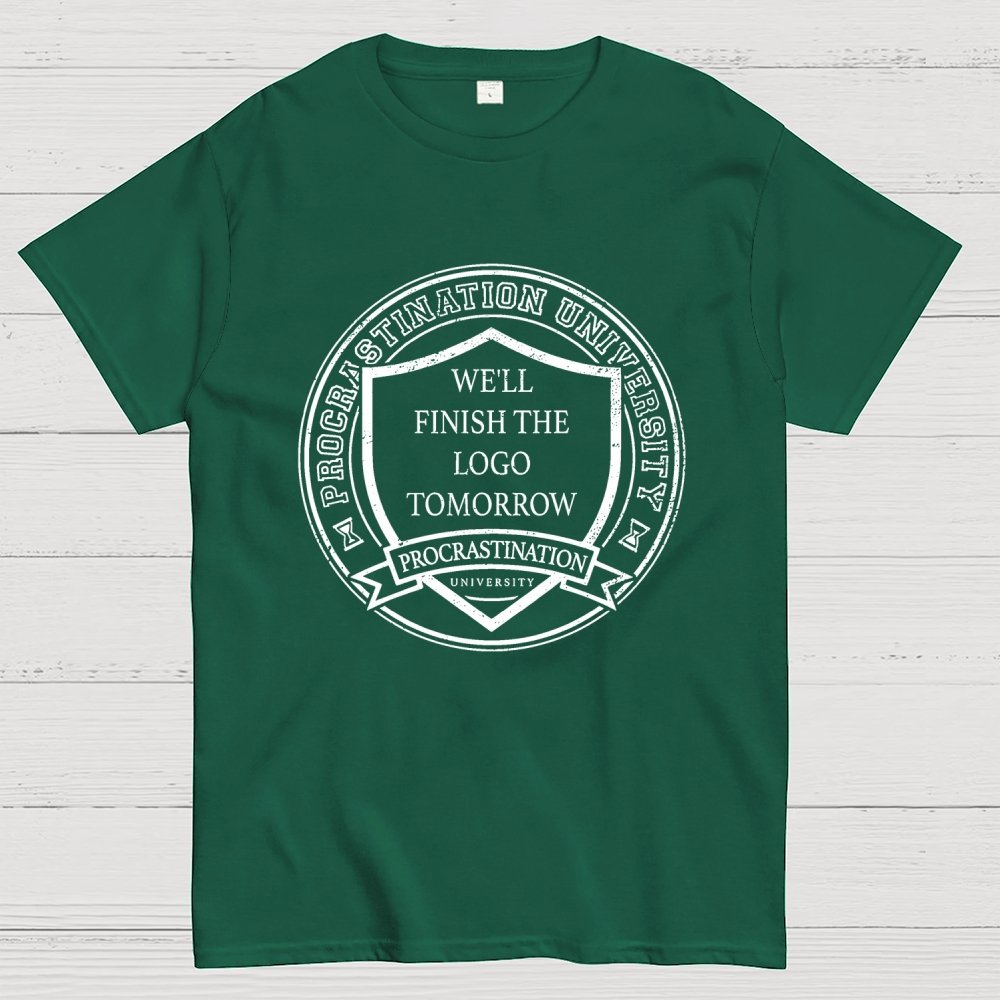 Procrastination University Logo Unisex Geek T-Shirt