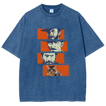 Buono Brutto Cattivo And Cat Vintage Distressed T-shirt