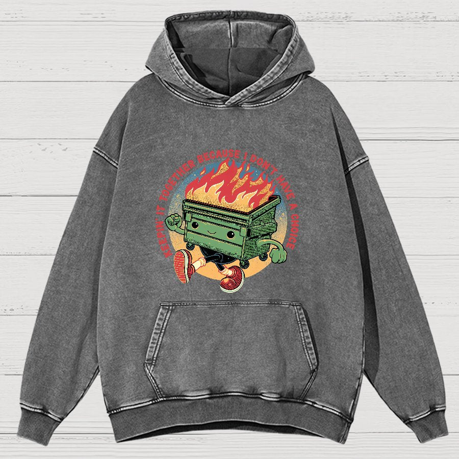 Flaming Dumpster Nerdy Vintage Distressed Hoodie