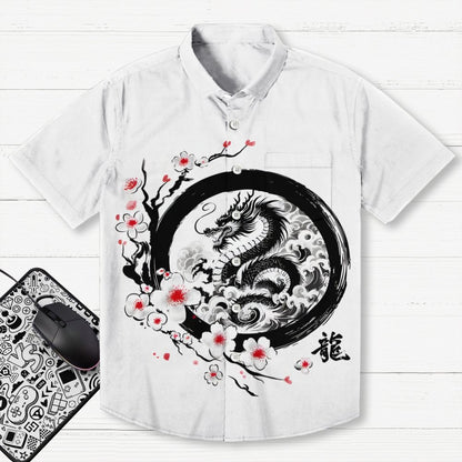 Enso Dragon Geek Hawaiian Shirt
