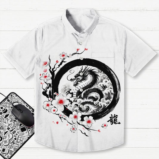 Enso Dragon Geek Hawaiian Shirt