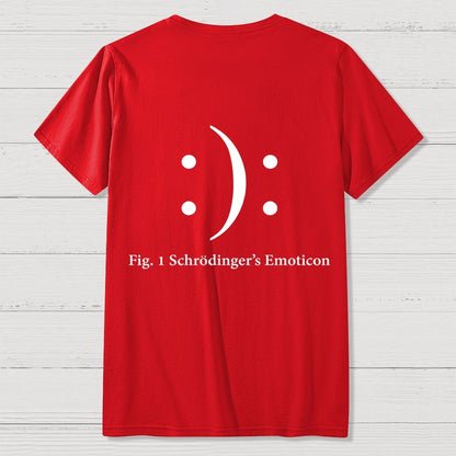 Schrodinger's Emoticon Front And Back Printing Geek T-Shirt