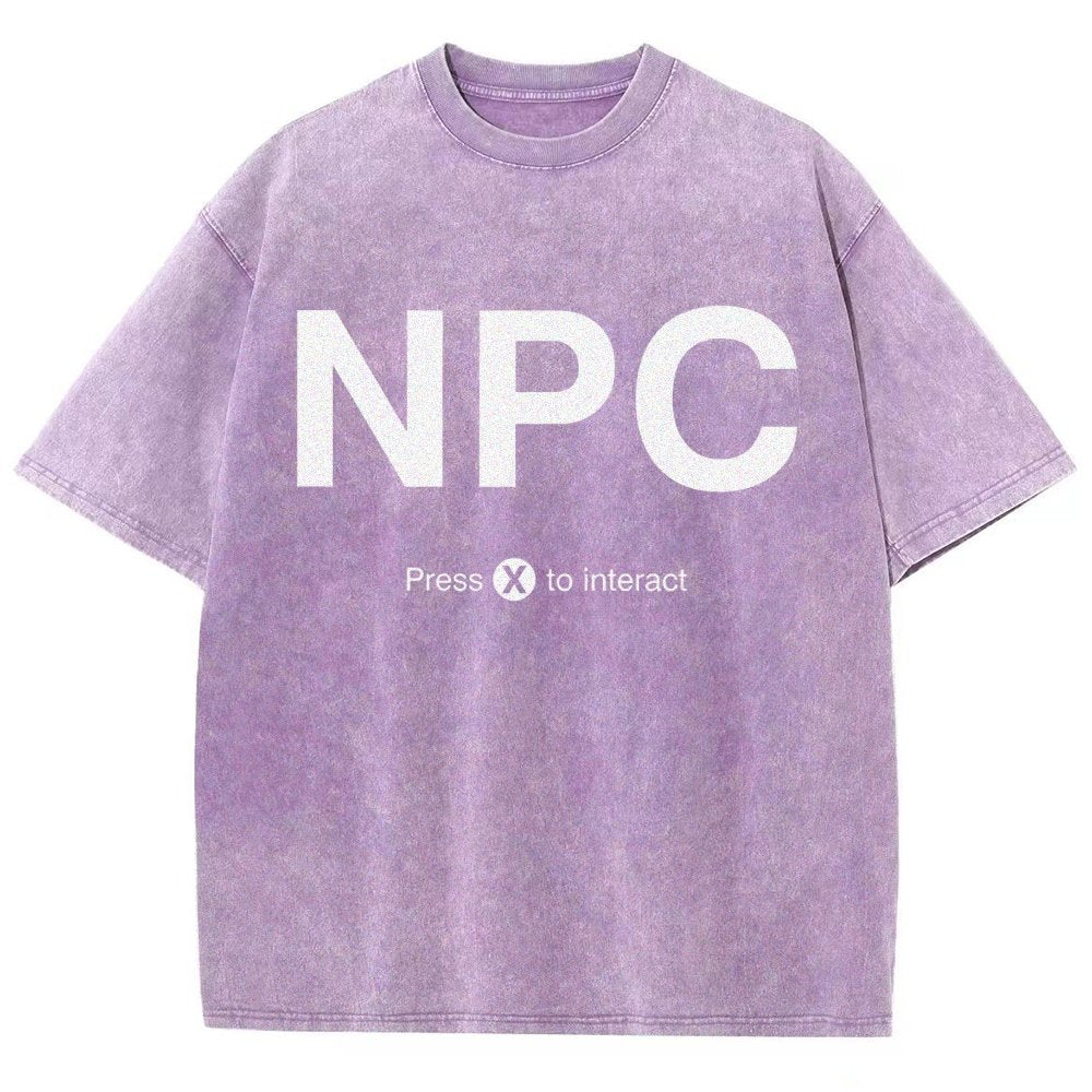 NPC Press X to Interact Vintage Distressed T-shirt