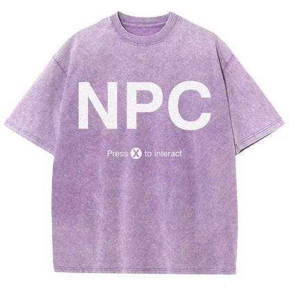 NPC Press X to Interact Vintage Distressed T-shirt