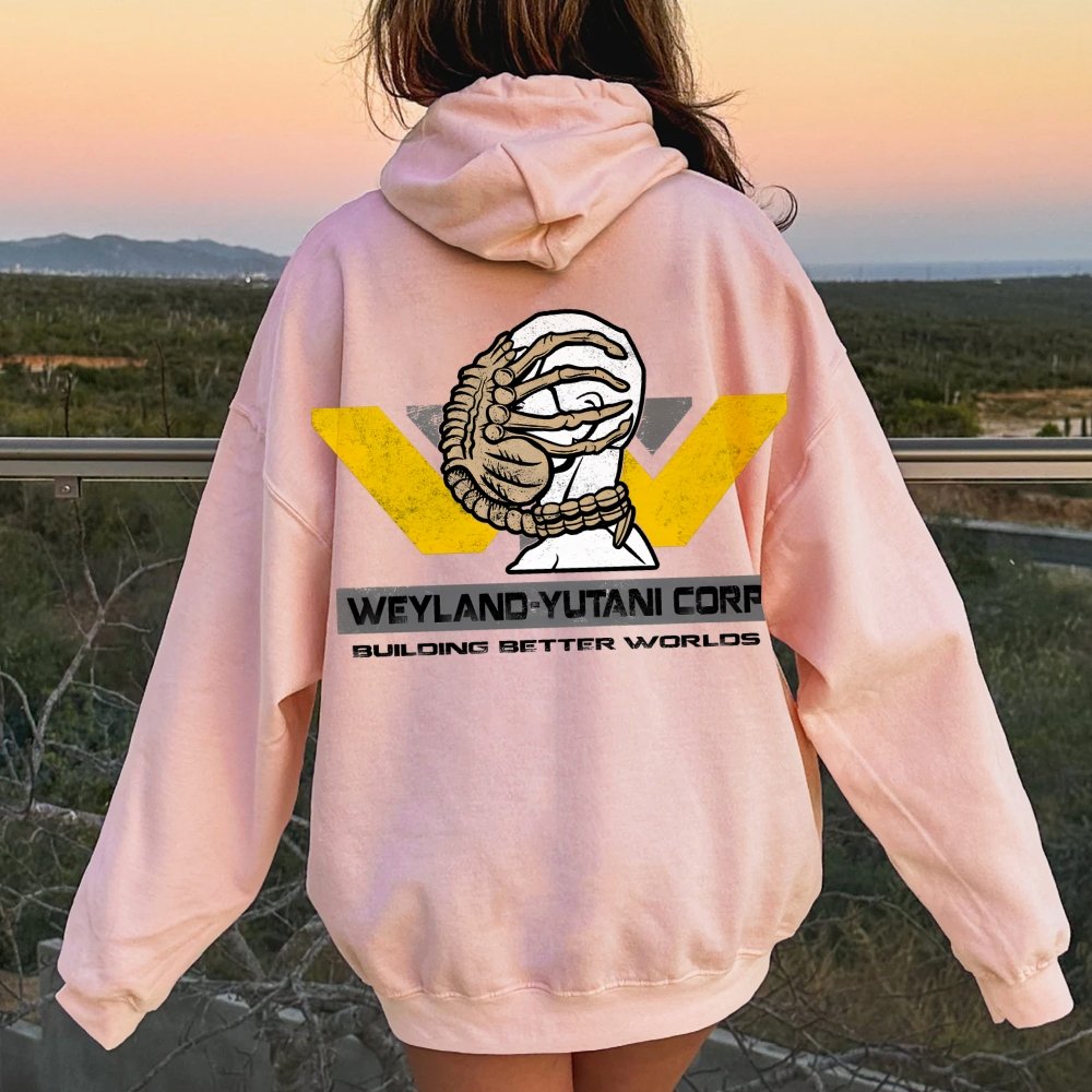 Mysterious Creatures Building Better Worlds Printed Back Unisex Cotton Hoodie