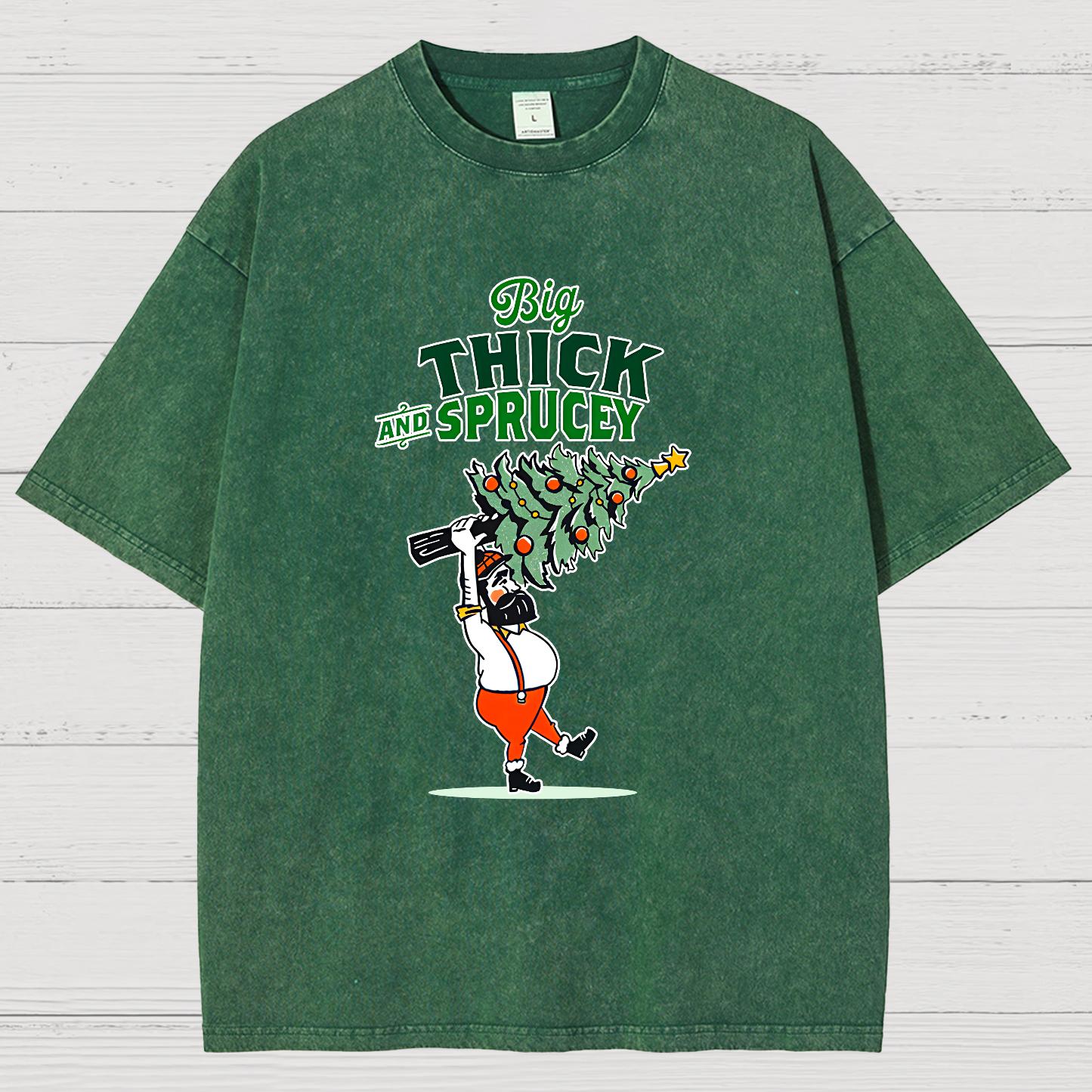Big Thick & Sprucey，Christmas Vintage Distressed T-shirt