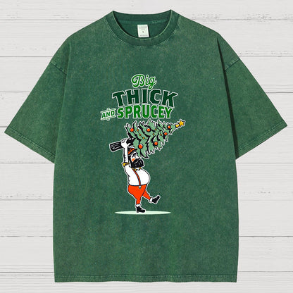 Big Thick & Sprucey，Christmas Vintage Distressed T-shirt