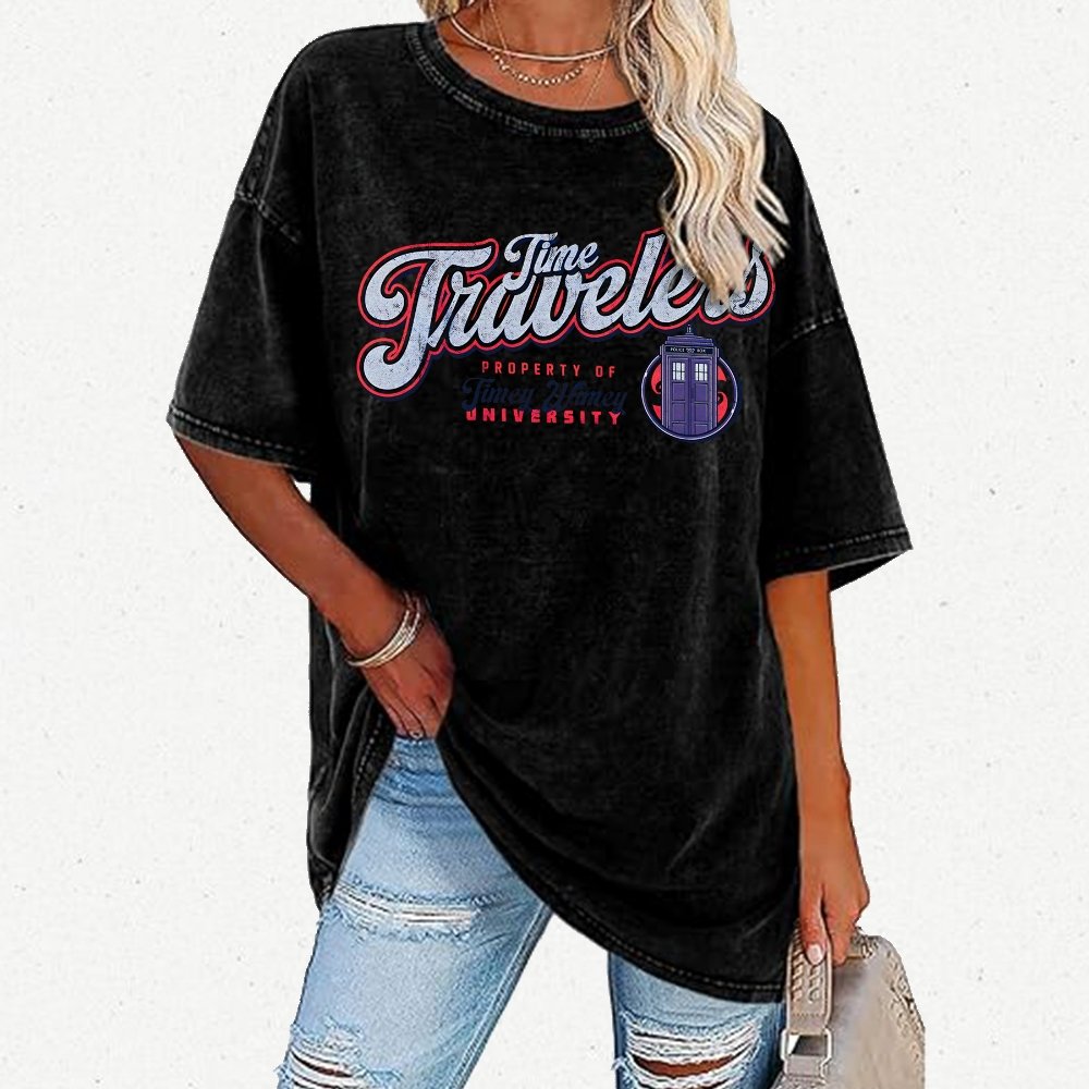 Timey Wimey University Vintage Distressed T-shirt