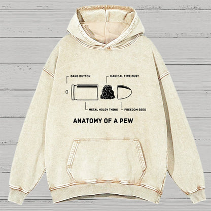 Anatomy Of A Pew Vintage Distressed Hoodie