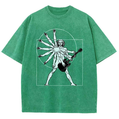 Vitruvian Man Vintage Distressed T-shirt