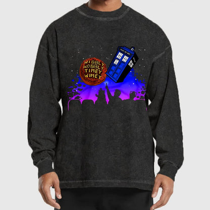 Wavy Wobbly Timey Whimsy Washed Long Sleeve Tee