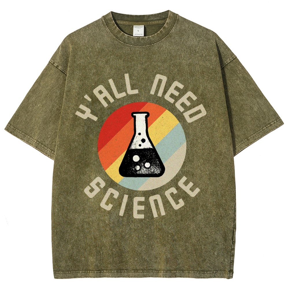 Y'all Need Science Chemistry Biology Physics Vintage Distressed T-shirt