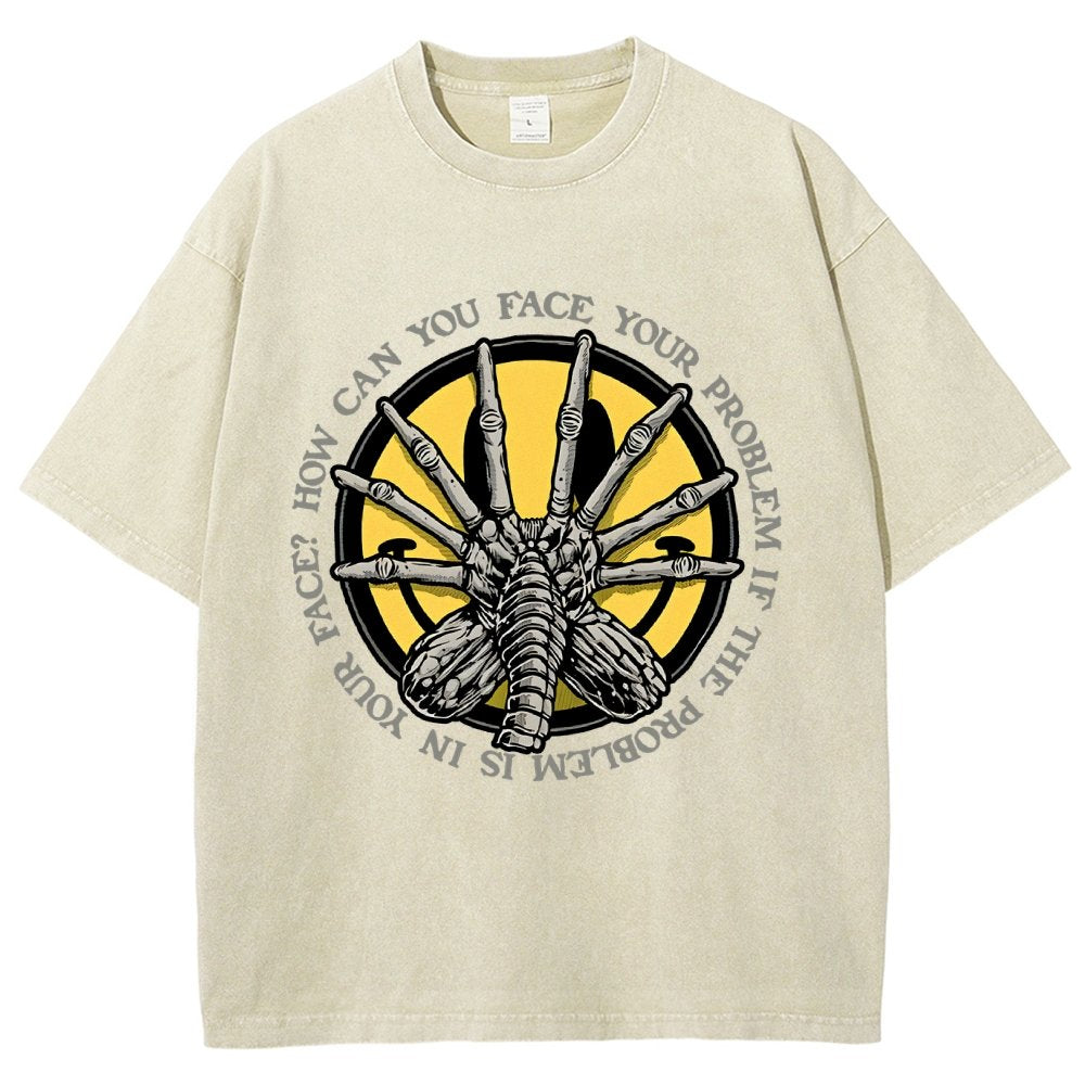 Face Problem Vintage Distressed T-shirt