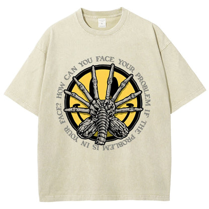 Face Problem Vintage Distressed T-shirt