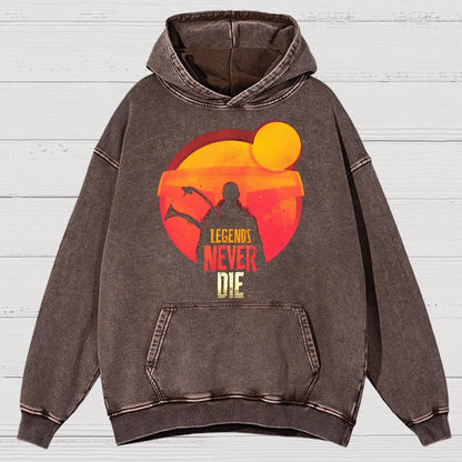 Legends Never Die Vintage Distressed Hoodie