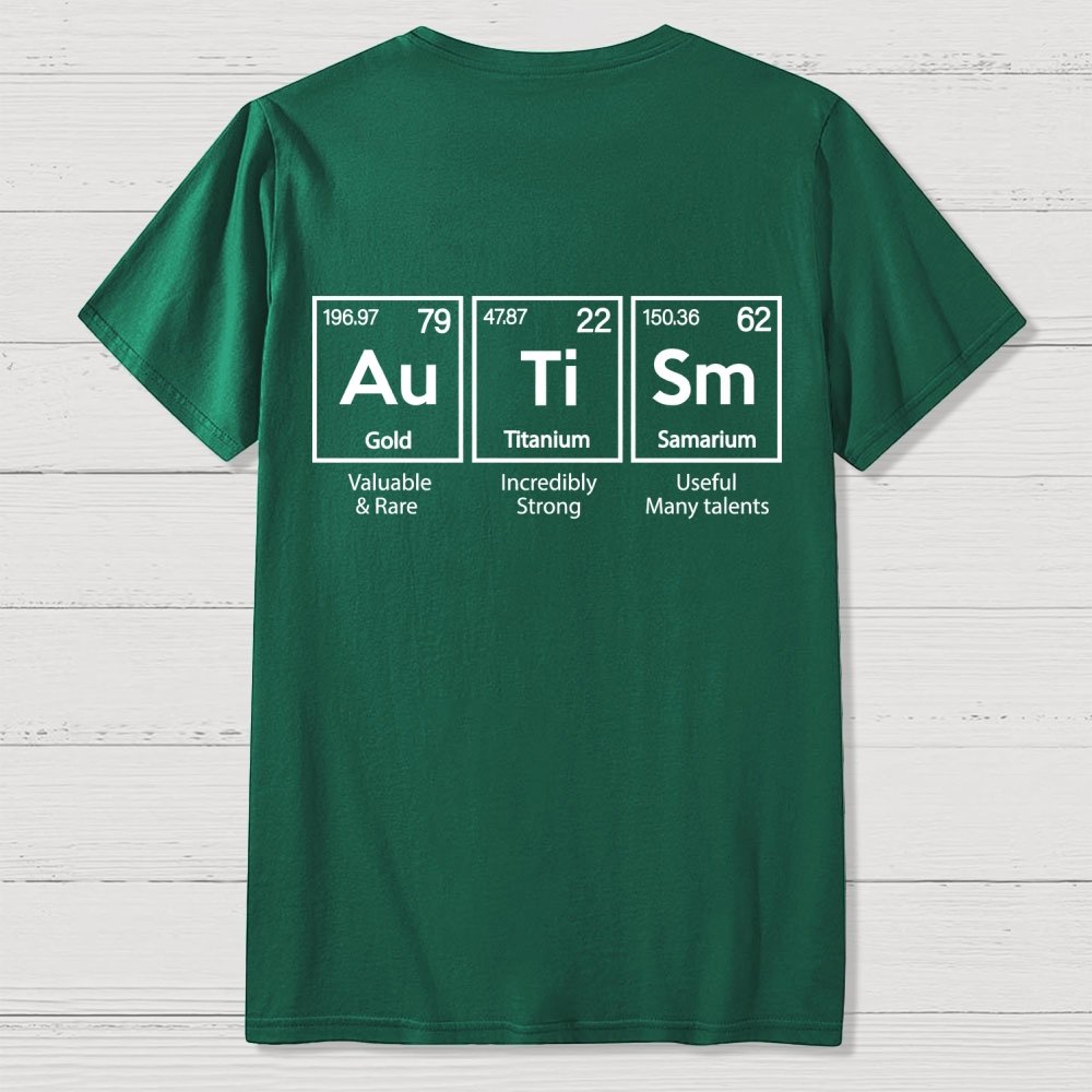 Autism Awareness Elements Periodic Back Printing Geek T-Shirt