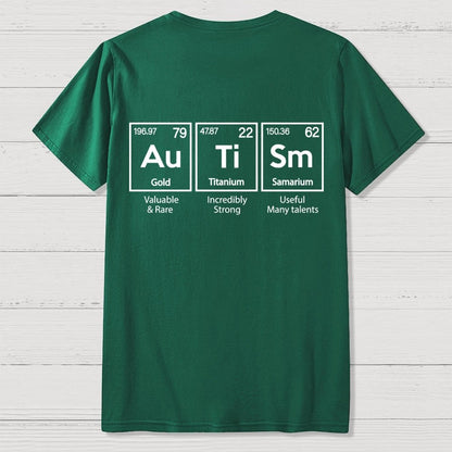 Autism Awareness Elements Periodic Back Printing Geek T-Shirt