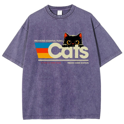 Retro Cats Vintage Distressed T-shirt